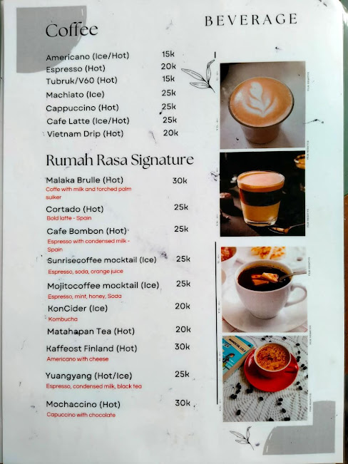 Menu Rumah Rasa Kaliurang